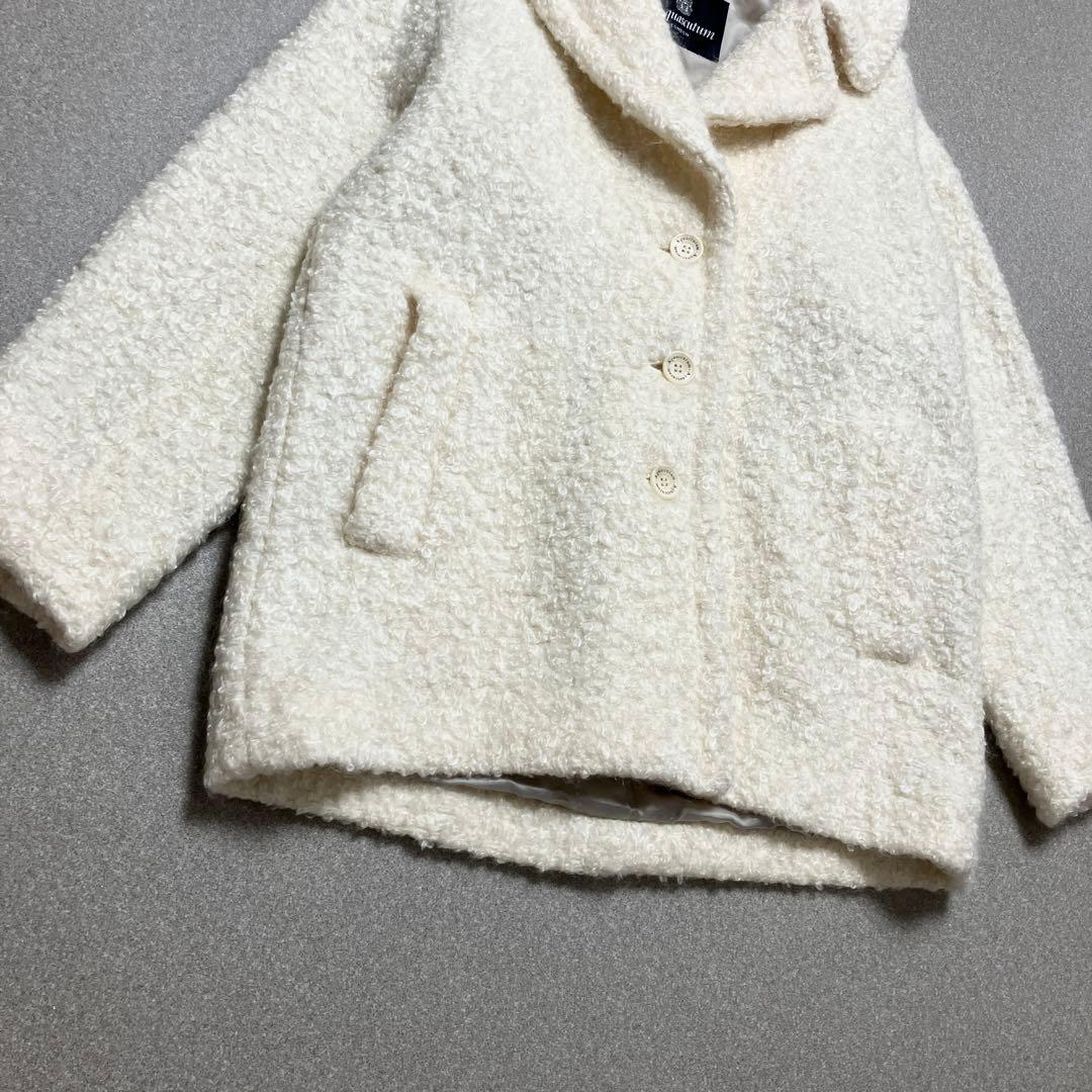 [極美品✨近年モデル] アクアスキュータム モヘア混 チェスターボアコート 白
