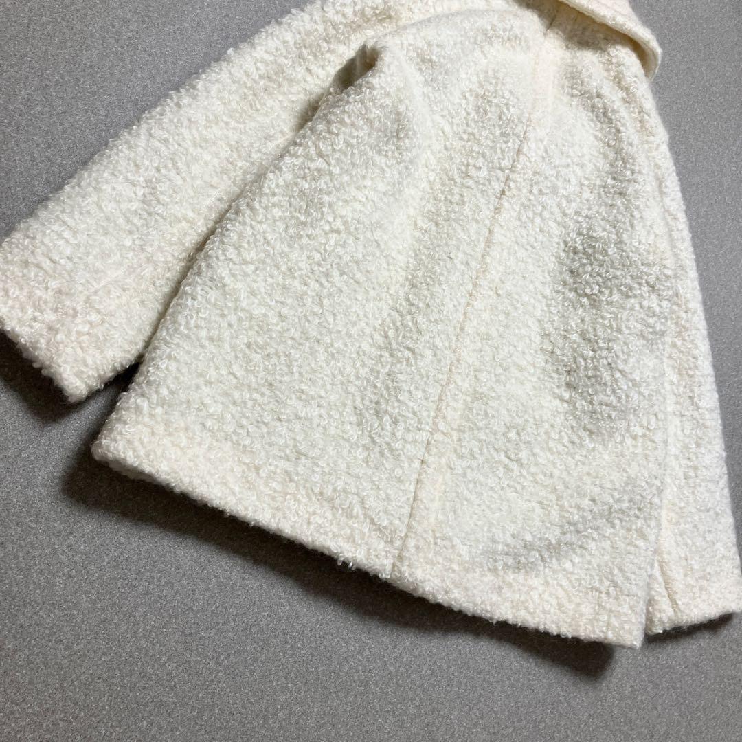 [極美品✨近年モデル] アクアスキュータム モヘア混 チェスターボアコート 白