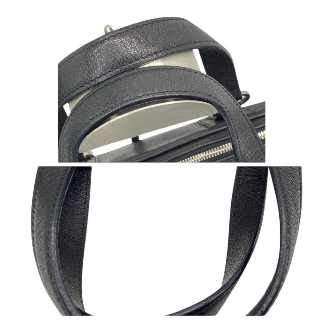 【美品】BVLGARIブルガリレザー 2WAY ショルダーバッグブラックA4可