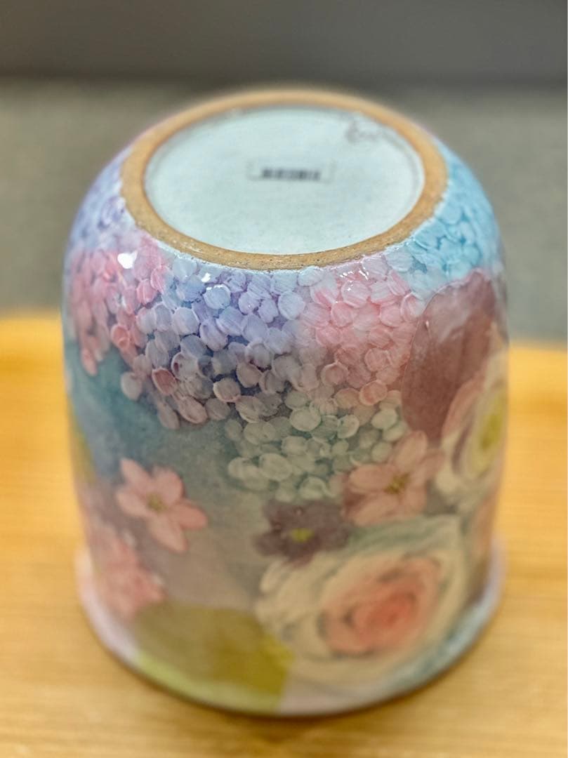 再値下げ　工房ゆずりは　彩ばら花紋　ワインクーラー　アイスペール　花器　鉢カバー
