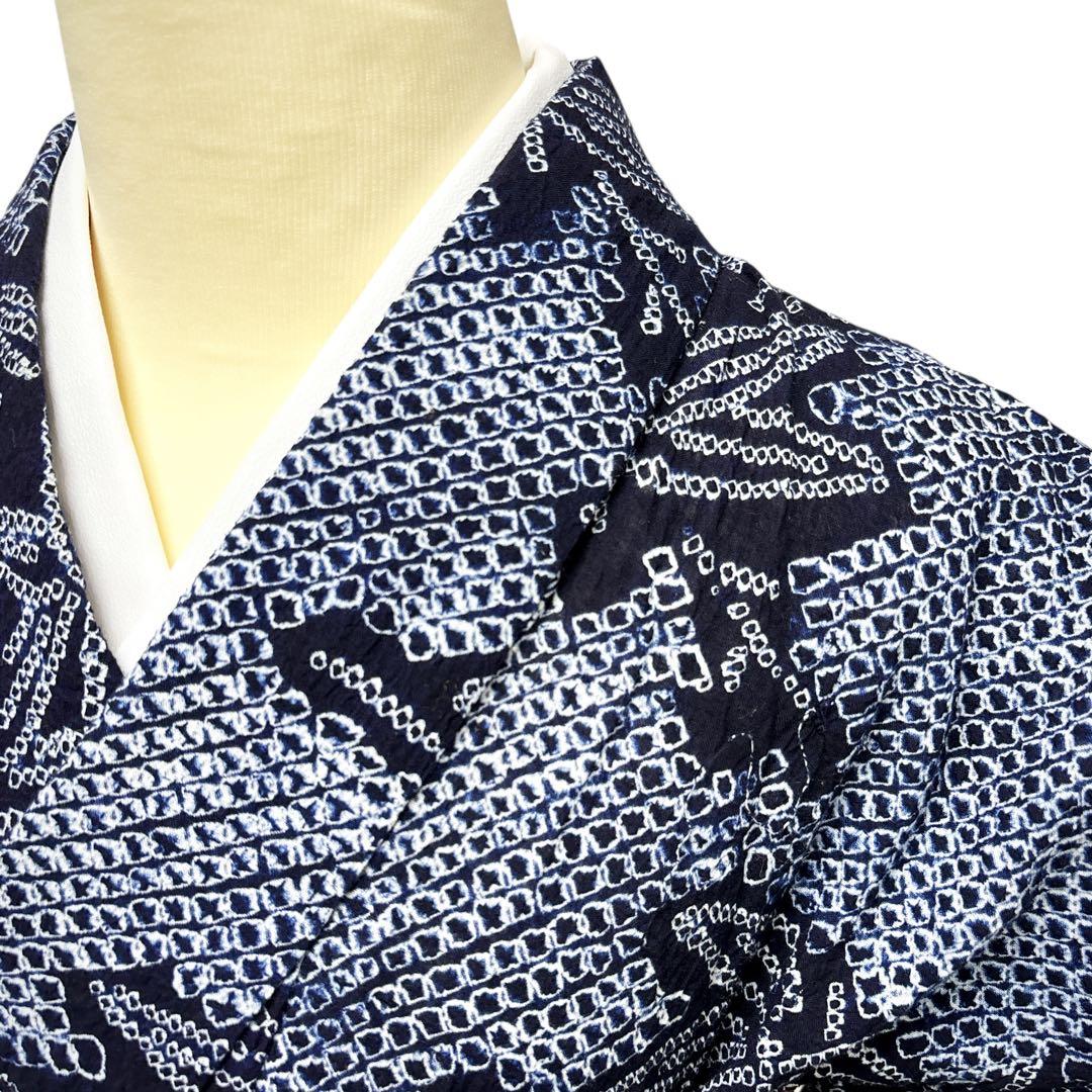 A62有松鳴海絞り 浴衣 もみじ模様　綿美品