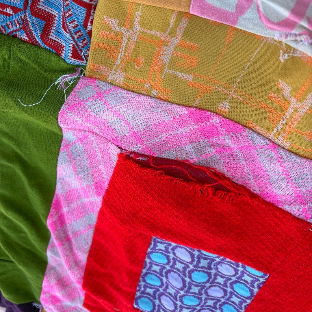 【USA vintage】サイケデリック パッチワーク キルト 布 生地