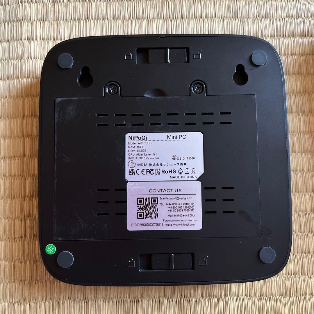 NiPoGiAk1plus IntelN95ミニPC 16GBメモリ512SSD