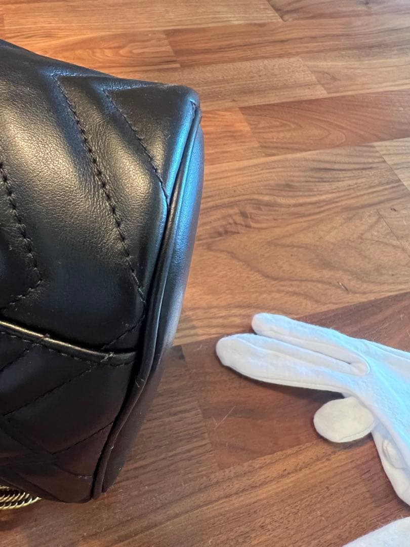 値下げ！GUCCI グッチ 黒GGマーモント ミニリュックサック バックパック