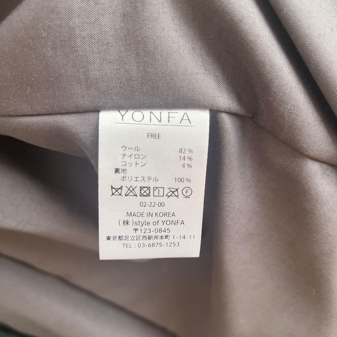 YONFA ダブルボタンウールコート