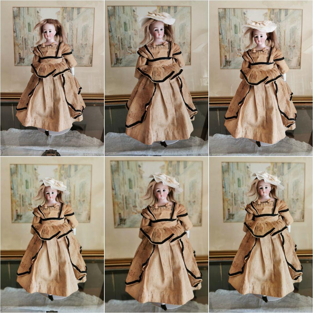 アンティーク シモンハルビック ファッションビスクドール 陶器手脚人形 鬘ボネ付