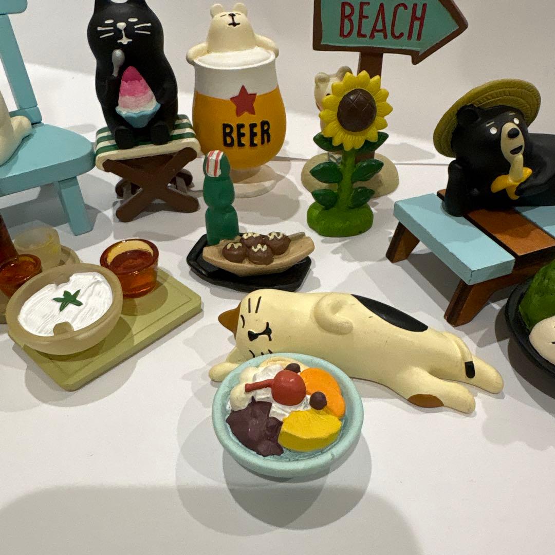 デコレ　コンコンブル　夏の食べ物、お盆の置物セット