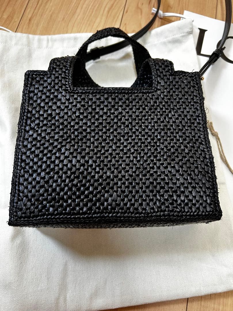 Anna　ロエベ　フォントトートミニ　ラフィア　正規品