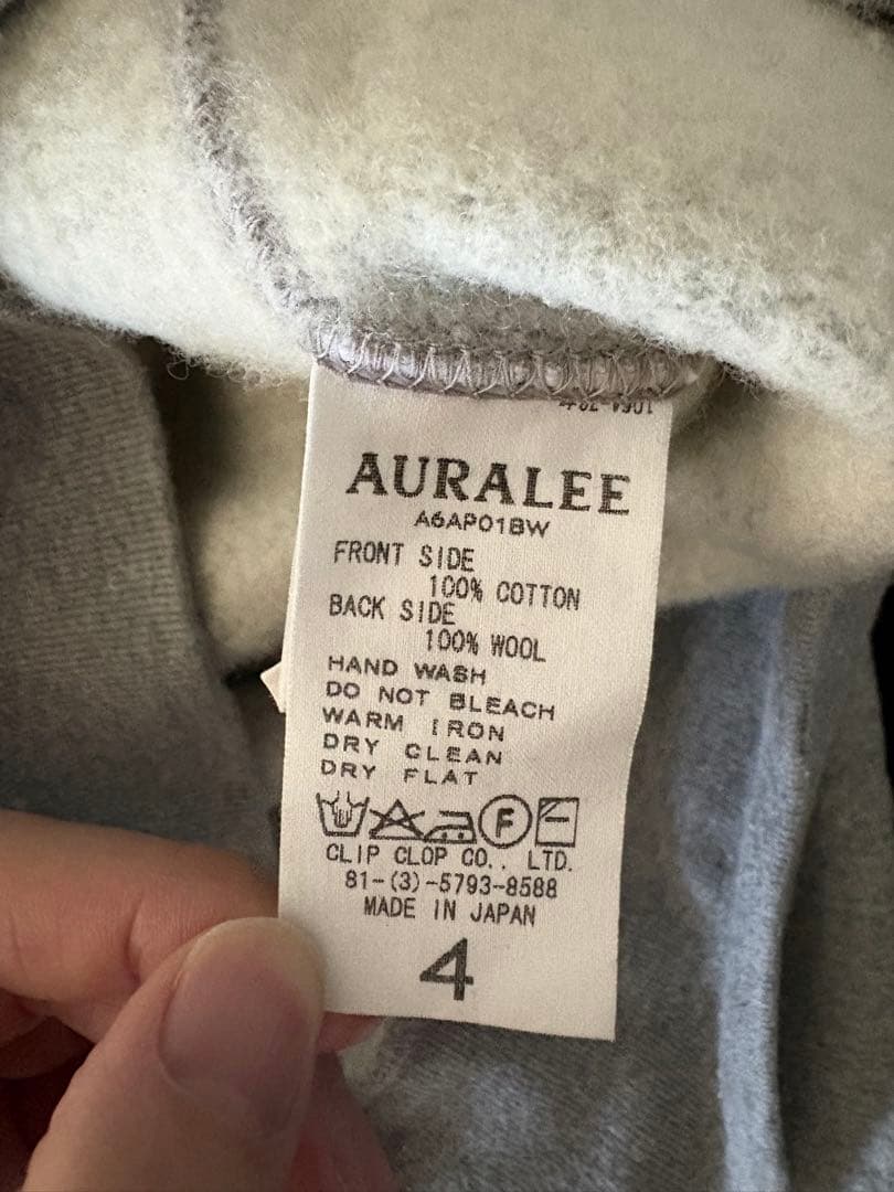 オーラリー AURALEE BACK WOOL SWEAT P/O 4