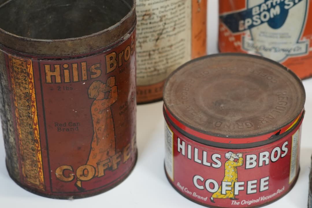 アンティーク缶セット Ovaltine, Epsom Salt, Premiu