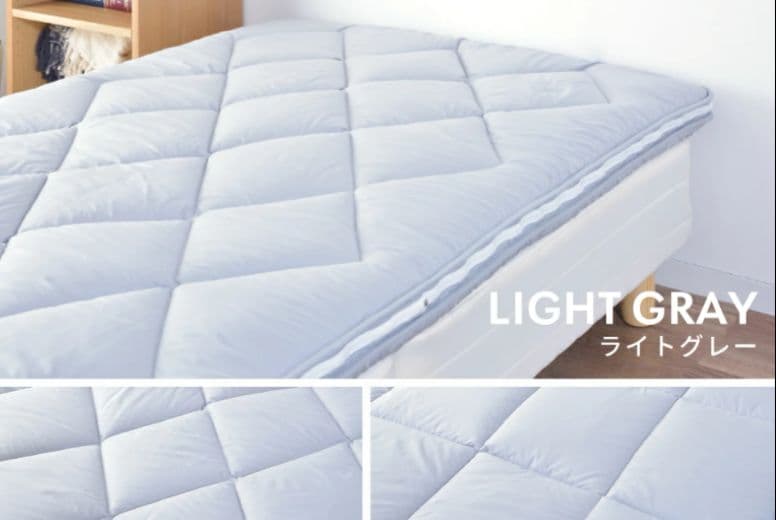 非常 災害 キャンプ アウトドア 着脱式3層敷布団 ライトグレー新品 シングル