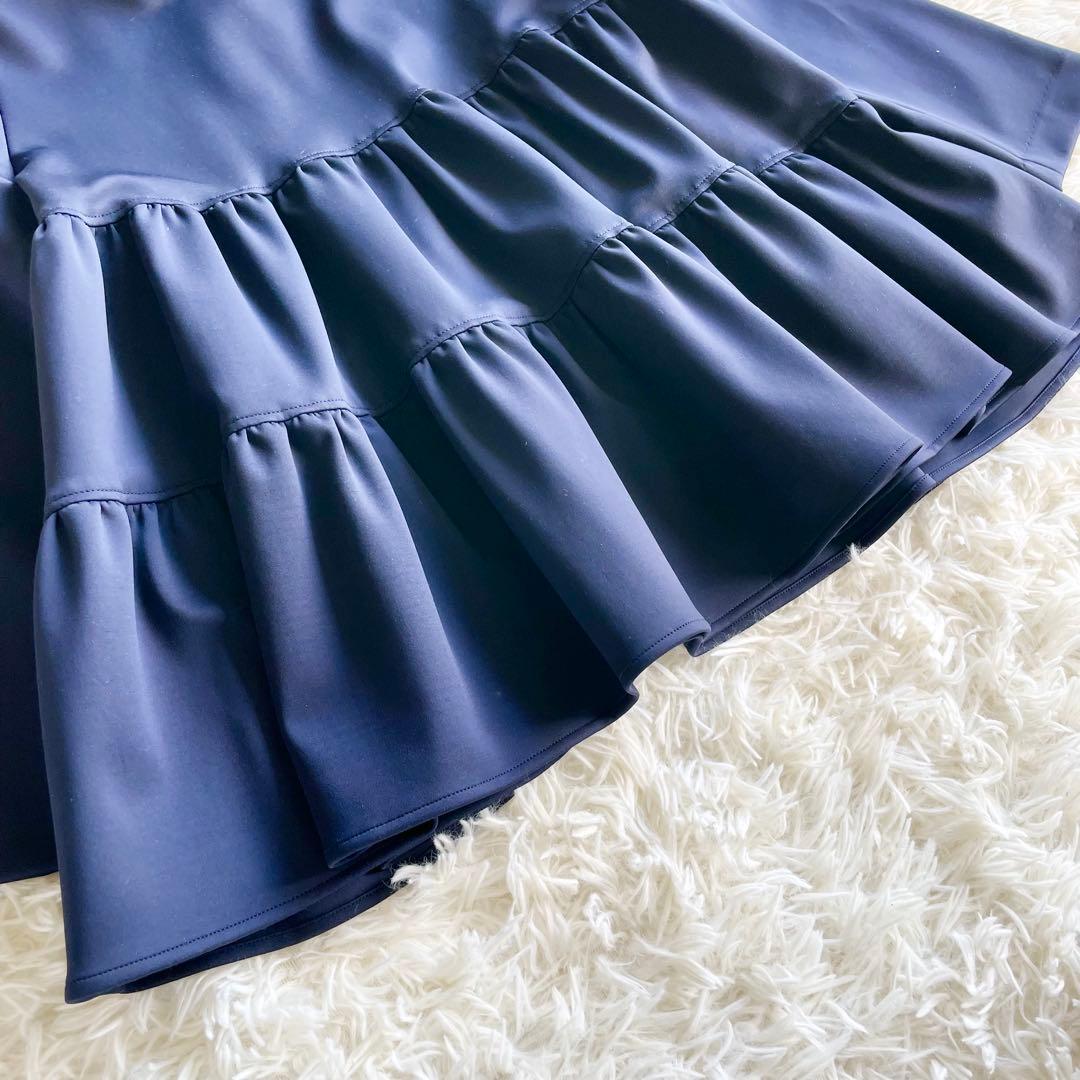 美品✨現行✨OHGA MASHUMALO TOPS ブラウス ティアード　紺