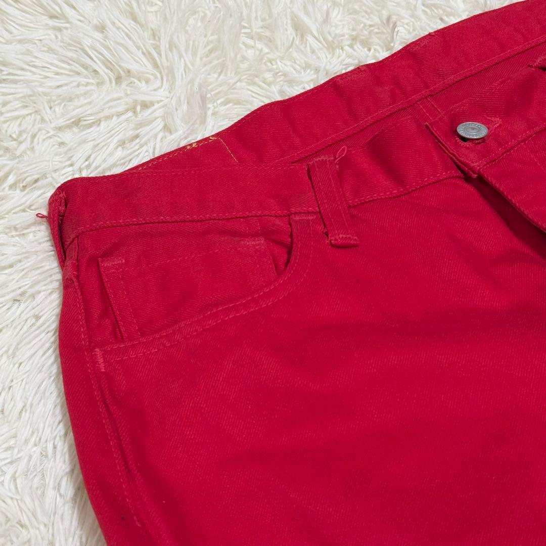 極美品　エヴィスゴルフ　ゴルフパンツ　カモメ　大きいサイズ　ゆるだぼ　赤