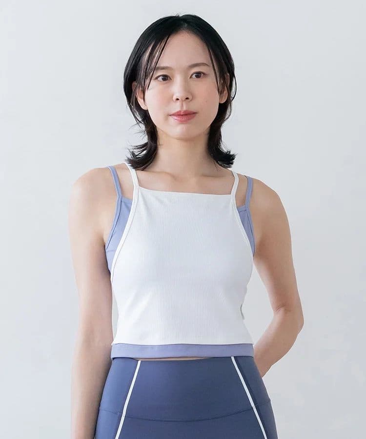 【SUKALA】リブコンビショートタンクトップ、ラインスパッツ