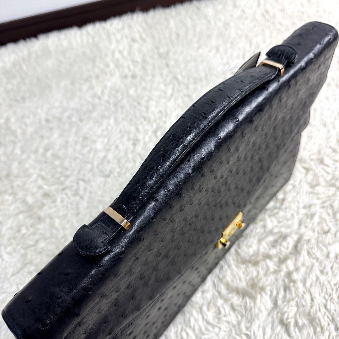 タグ付き　極美品　定価58万　バリー　オーストリッチ　ビジネスバッグ　A4収納