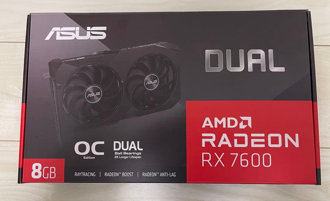 グラフィックボード・グラボ・ビデオカード ASUS Radeon RX7600 DUAL-RX7600-O8G-V2