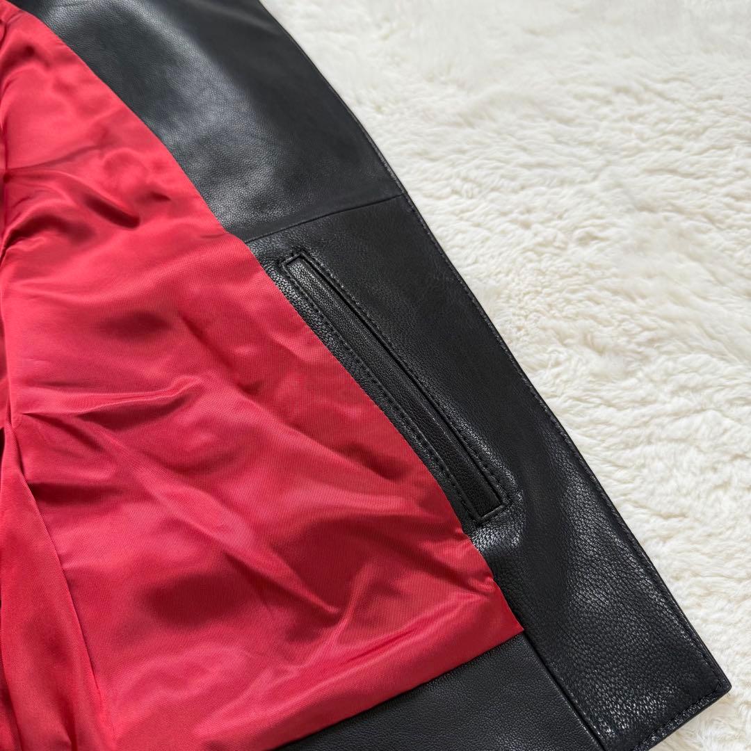 【美品】デプレ DES PRES ラムレザー ノーカラージャケット ブラック M