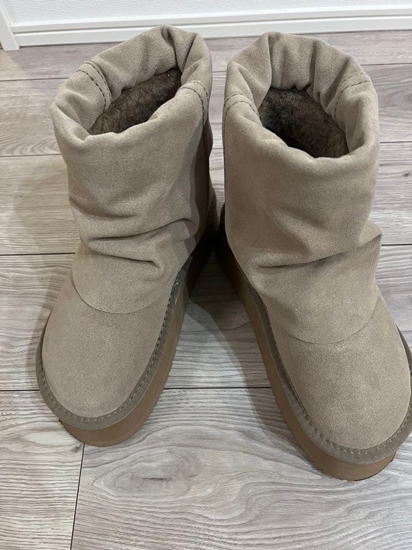 rockfish weatherwear ベージュ スエード ムートンブーツ