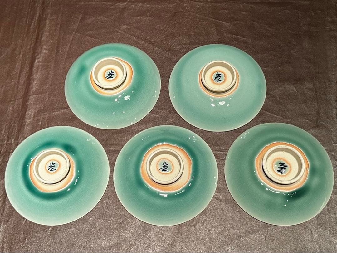 人間国宝　中島宏　青磁　10客セット　皿