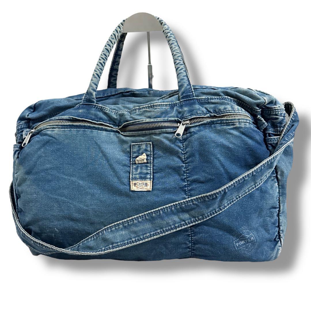 美品希少　初期ポーター　ビンテージ　80s　ボストンバッグ　2way　インディゴ