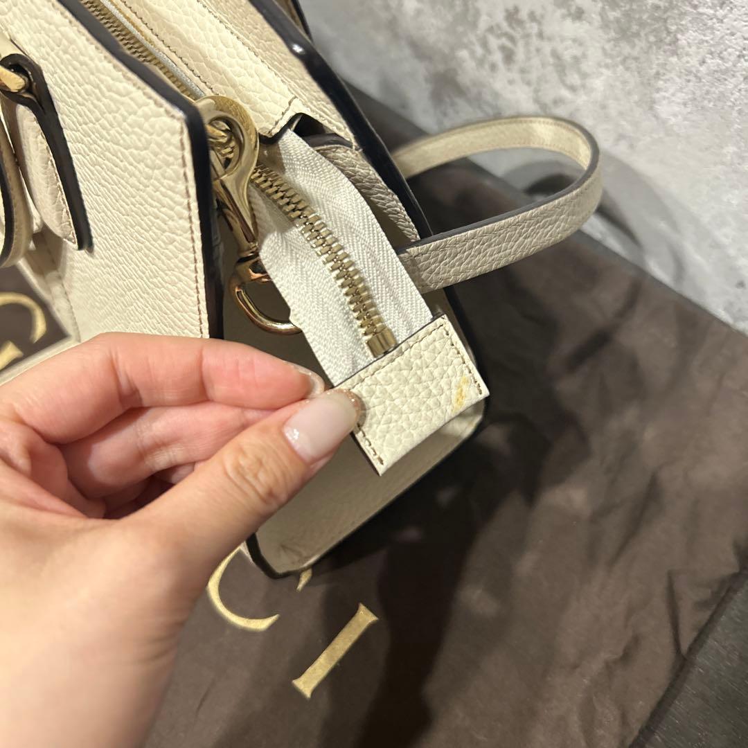 ※ルドルフ様※【GUCCI 】ホワイトレザーハンドバッグ