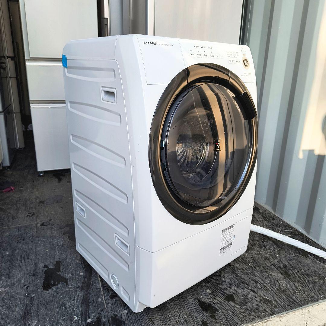 運搬取付無料！おしゃれホワイト・純正SHARPのドラム式洗濯機！完全動作品・美品