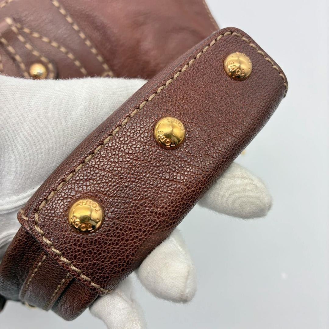トッズ ホーボー ワンショルダー ショルダーバッグ ブラウン ゴールド金具