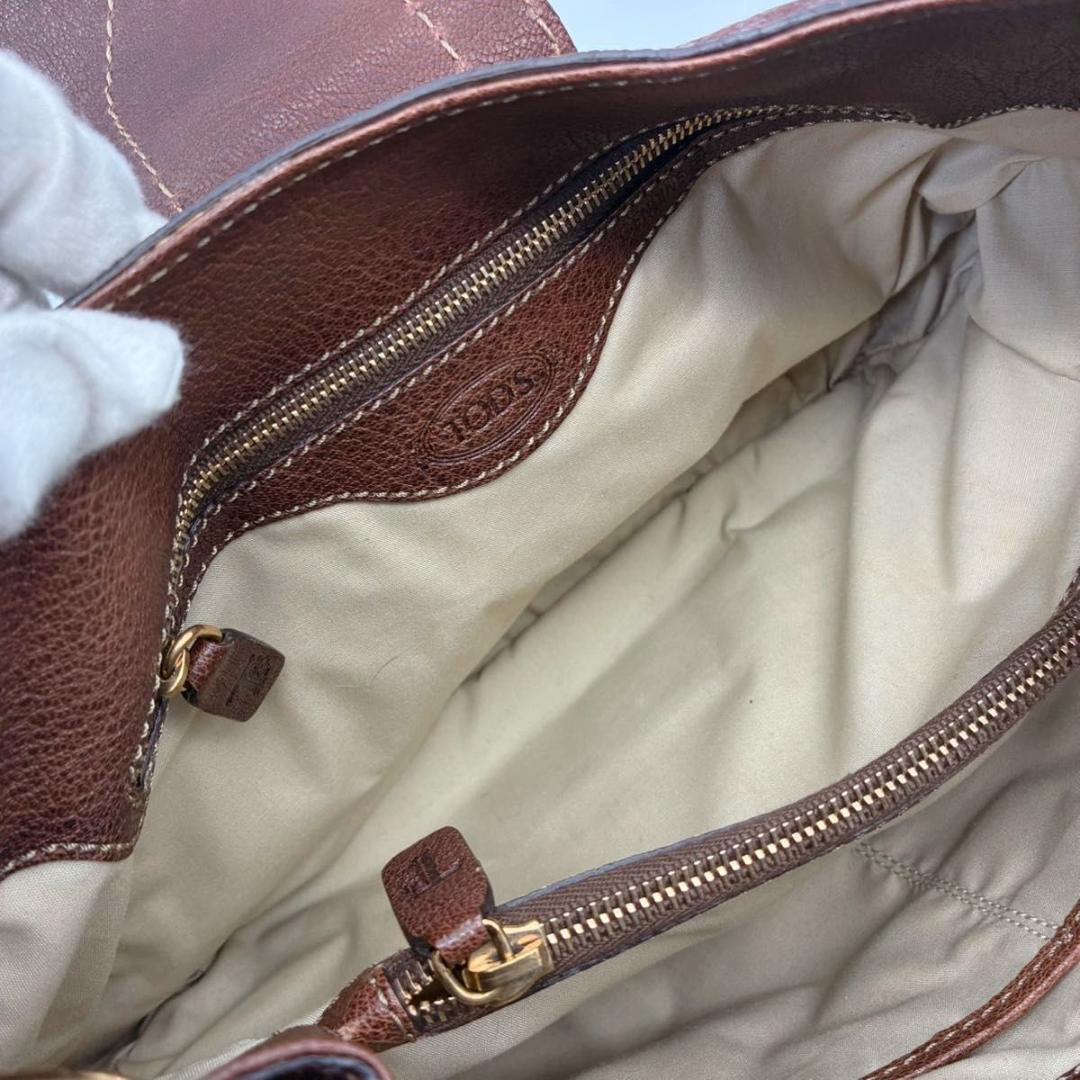 トッズ ホーボー ワンショルダー ショルダーバッグ ブラウン ゴールド金具