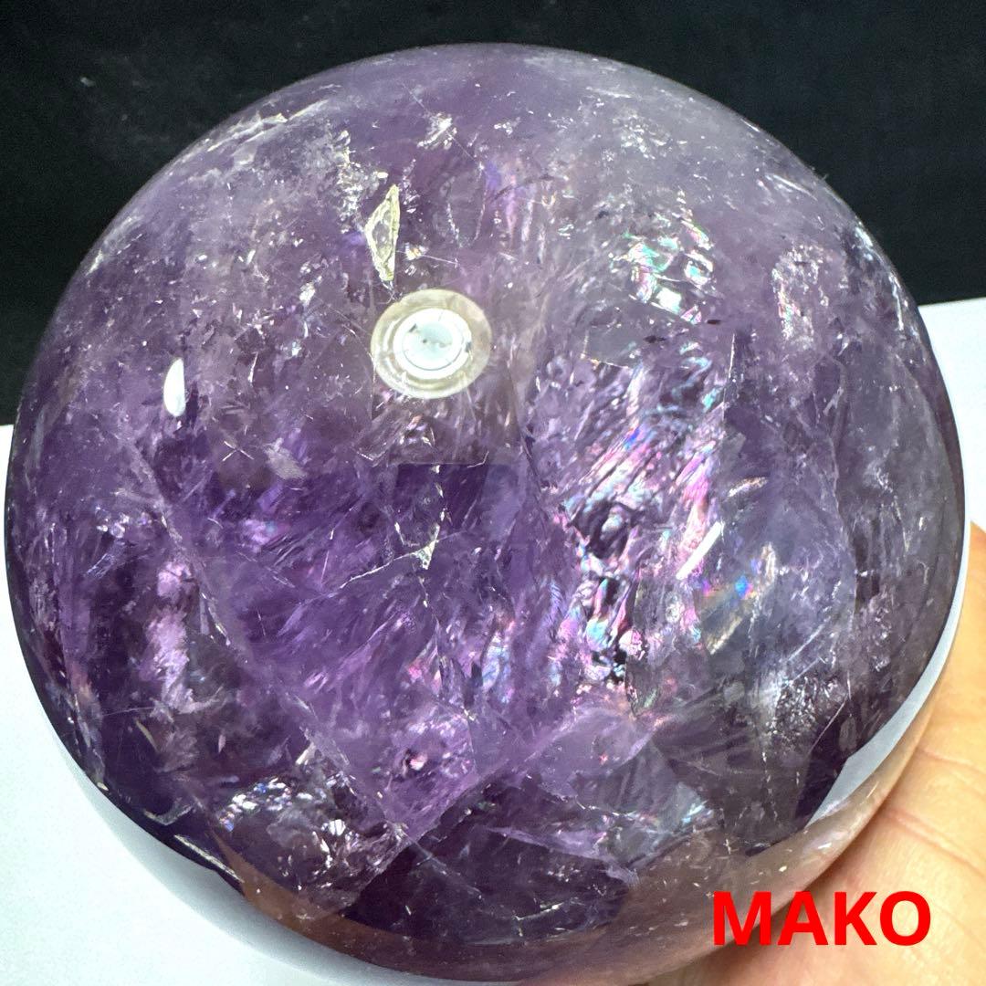 M1756☆アメジスト丸玉☆直径113mm1.9Kg☆天然石☆N50610-B