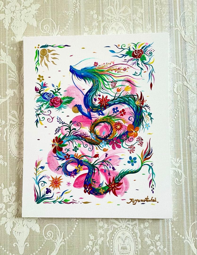 幻の花龍 ③ アクリル画 開運絵画 龍神 龍ノツカイ