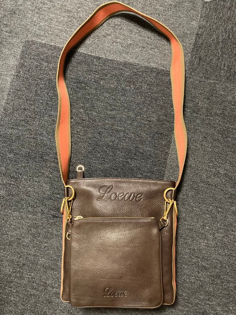 美品⭐︎LOEWE ロエベ　レザー ショルダーバッグ メンズ　ブラウン　ポーチ