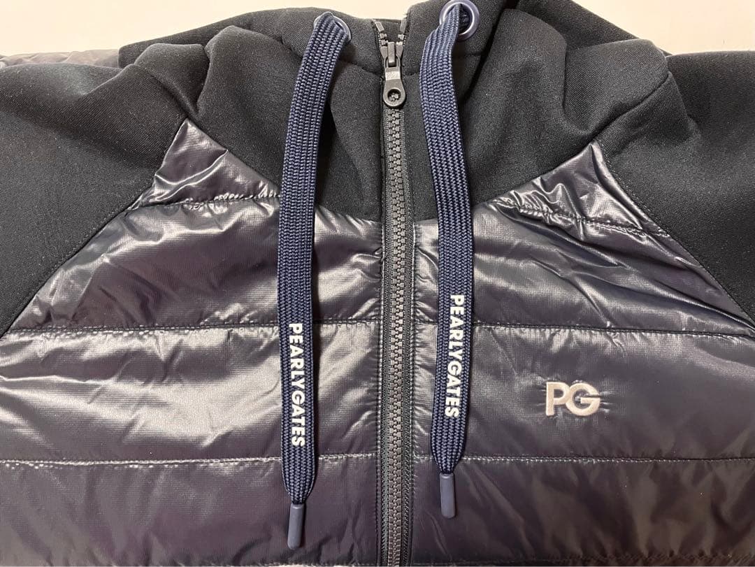 パーリーゲイツ　ワンピース　ネイビー　ブルゾン型　ジップアップ　ダウンコート