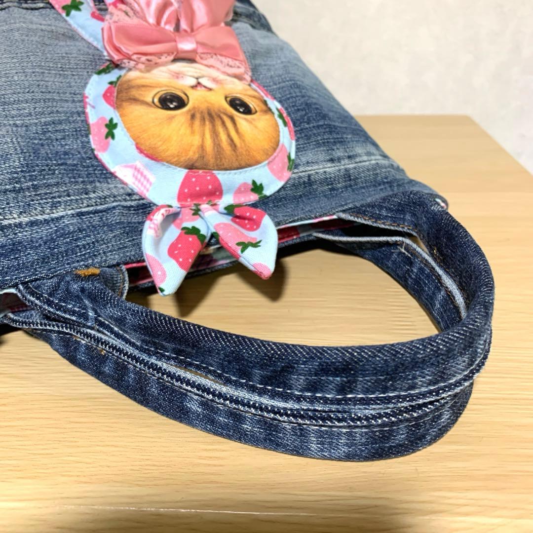 ゆ*ら様 コヤンイサムチョン　ハンドメイド　デニムリメイク　フリルバッグ　トート