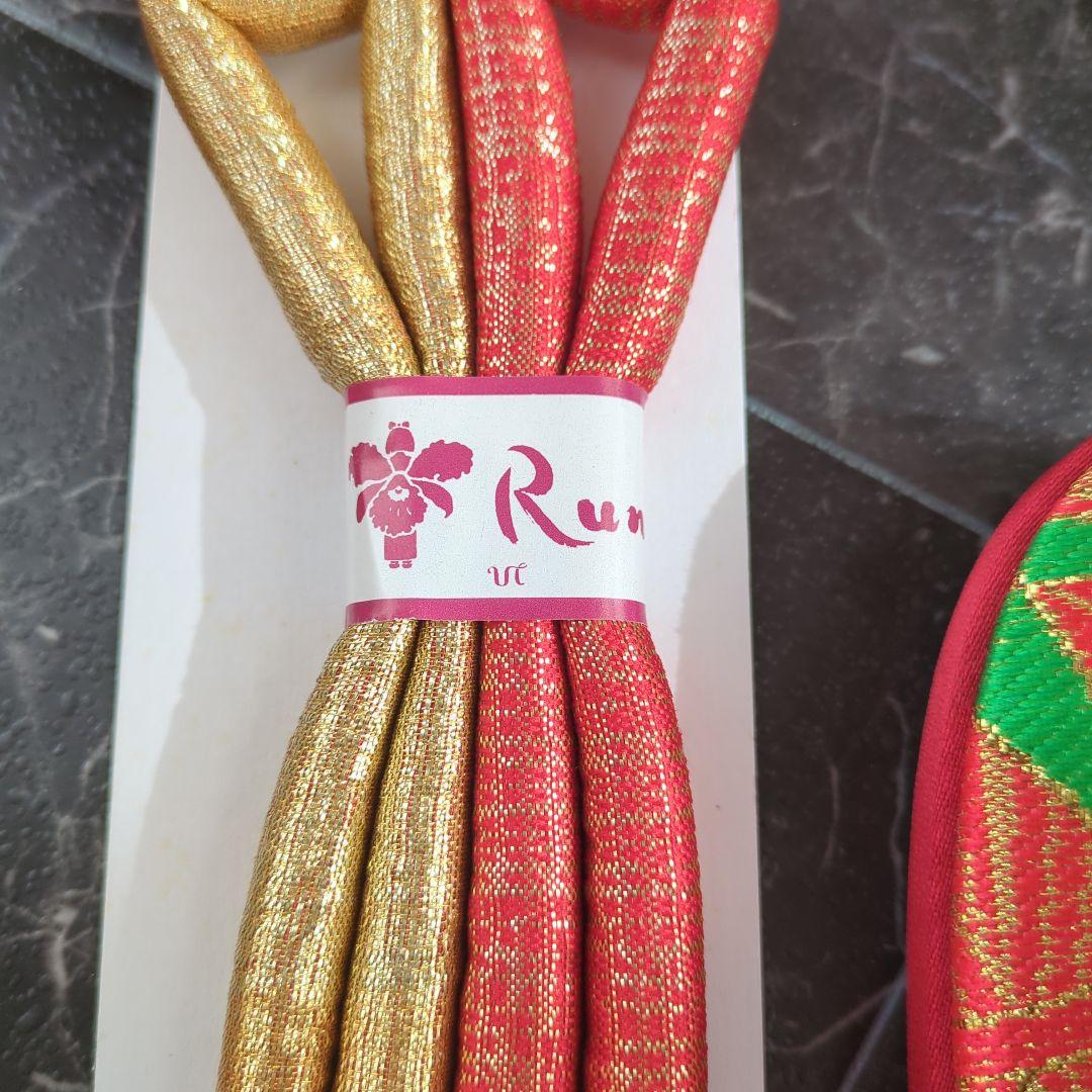 ⭐【新品タグ付き】Run 金×花柄・鞠模様　7歳　帯　箱せこセット　七五三