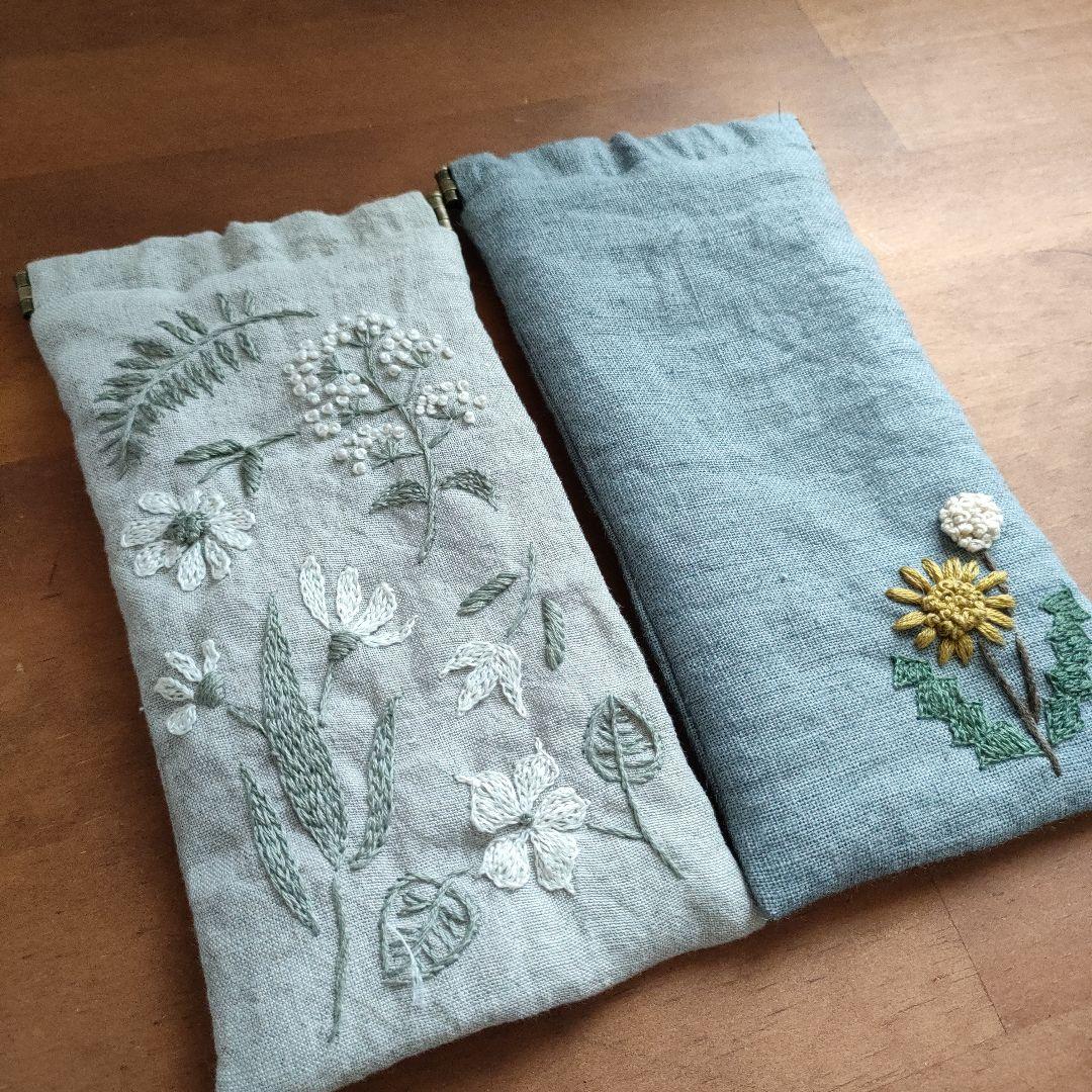【リネン刺繍　ゆくゆく様オーダー専用ページ】マルチクロス　メガネケース