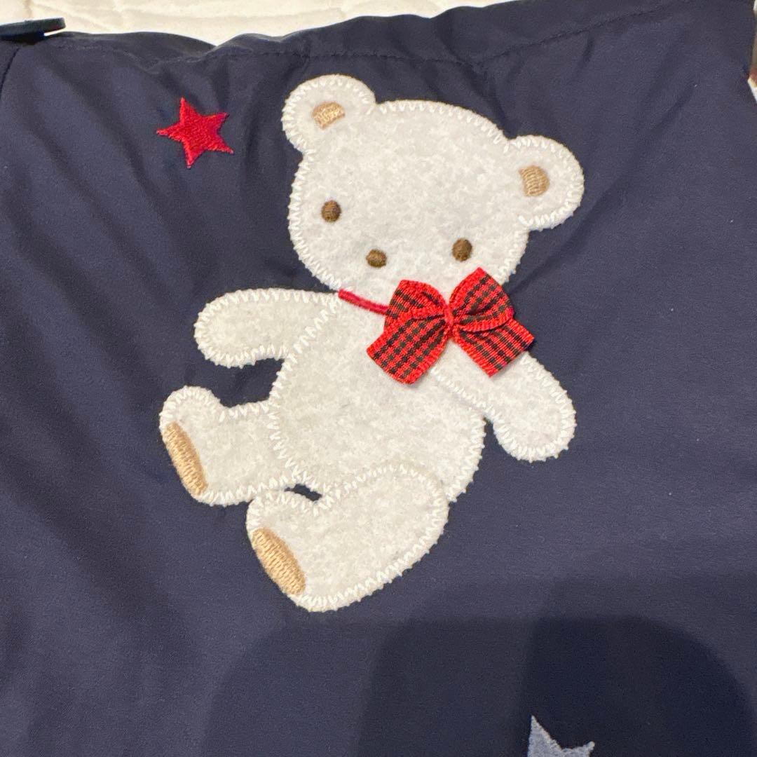 familiar フード付きベビーカーブランケット ネイビー美品！！