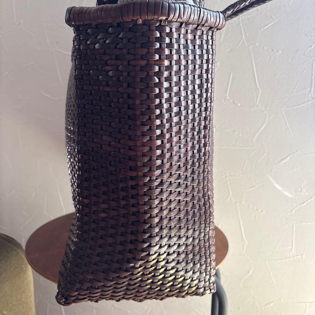 すきほこ★ドラゴン　天然素材 ダークブラウン かごバッグ