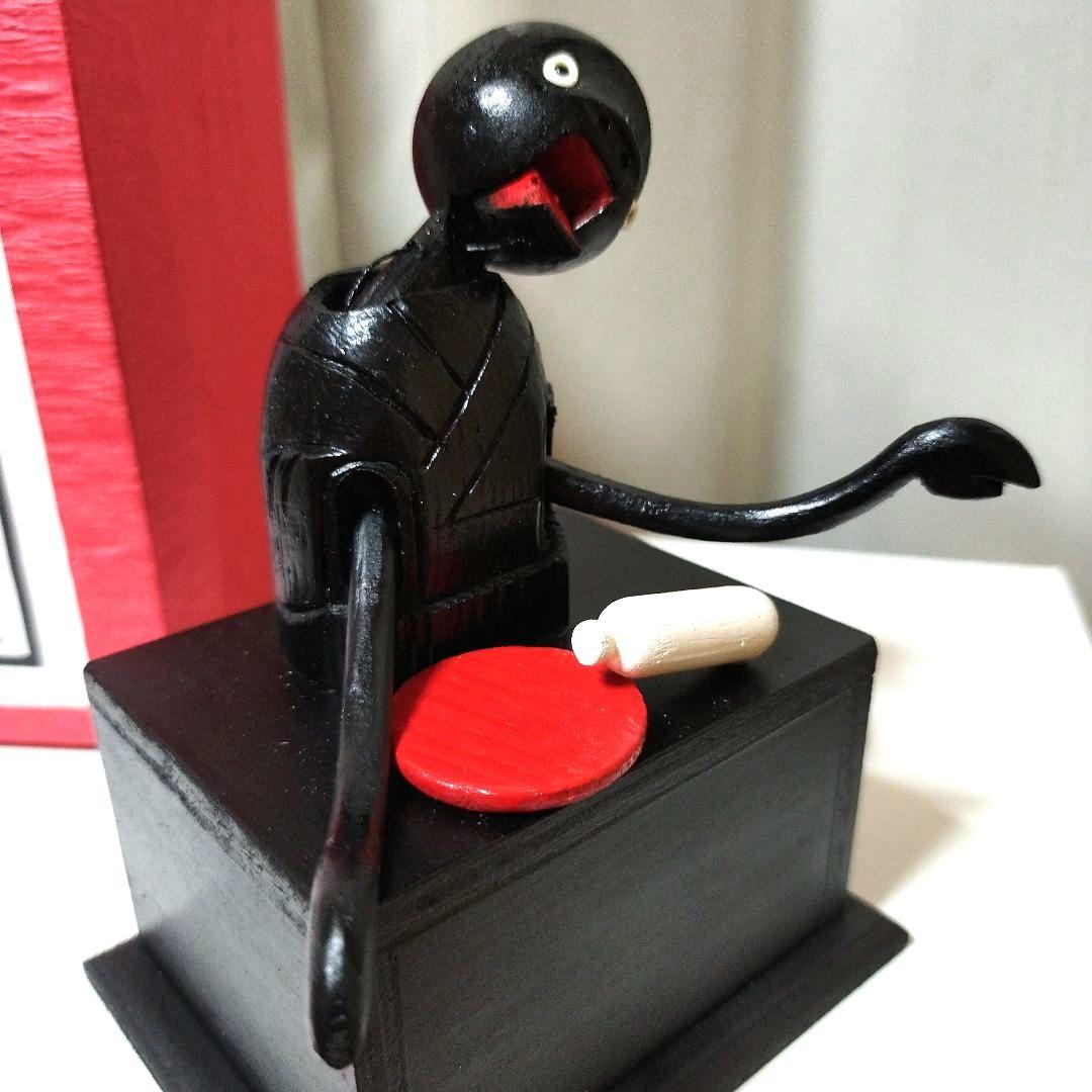 〘新品未使用〙神戸カラクリ人形木製 ユニークデザイン（酔っ払い）