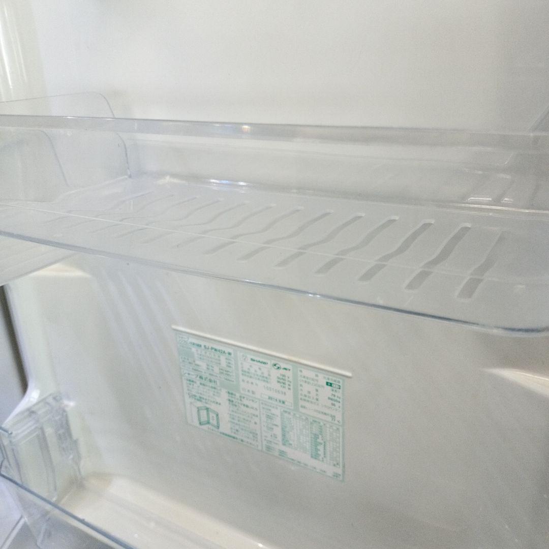 2014年製 シャープ SJ-PW42A-W 424L冷蔵庫 日本製 両開き