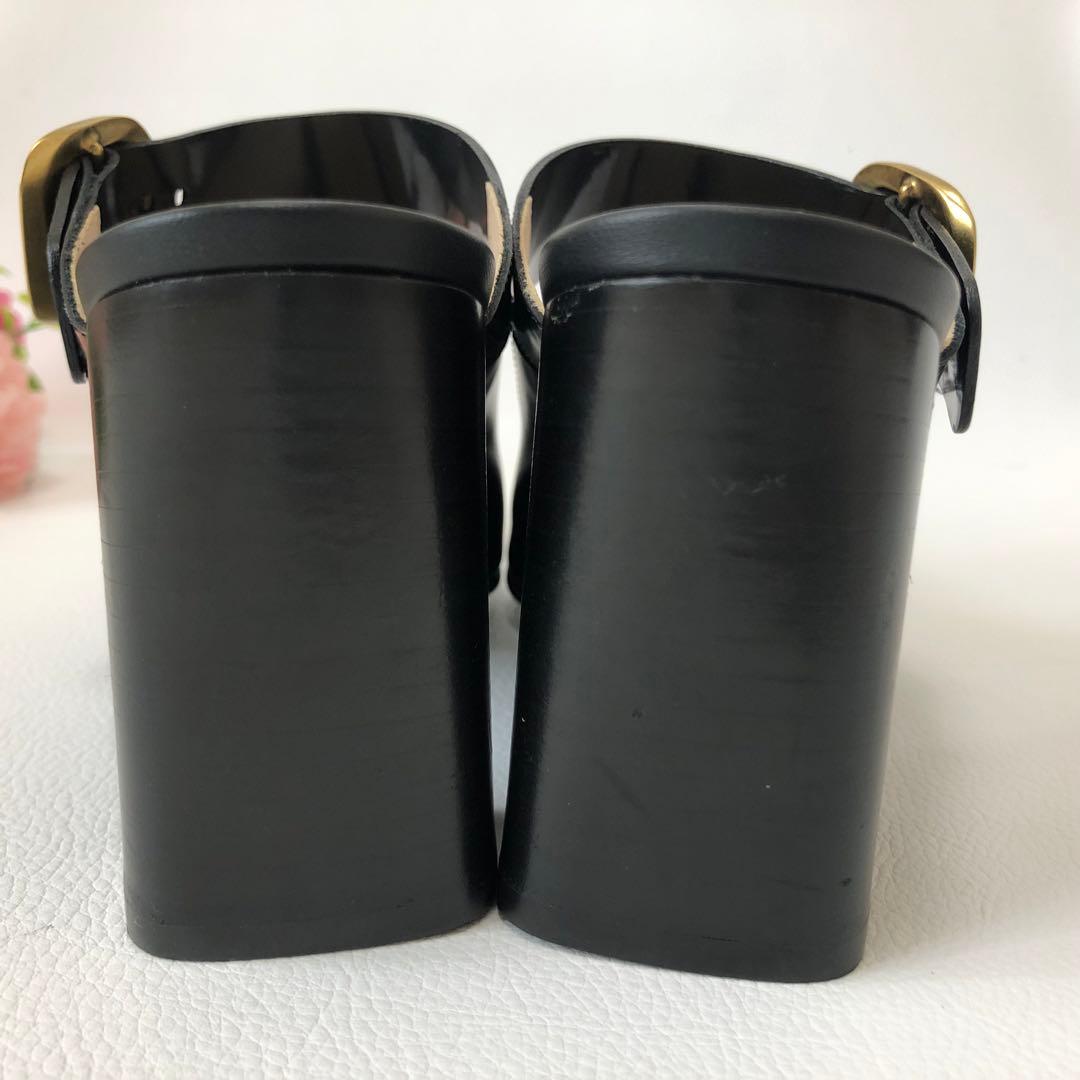 トッズ　ミュール　サンダル　ワンベルト　チャンキーヒール