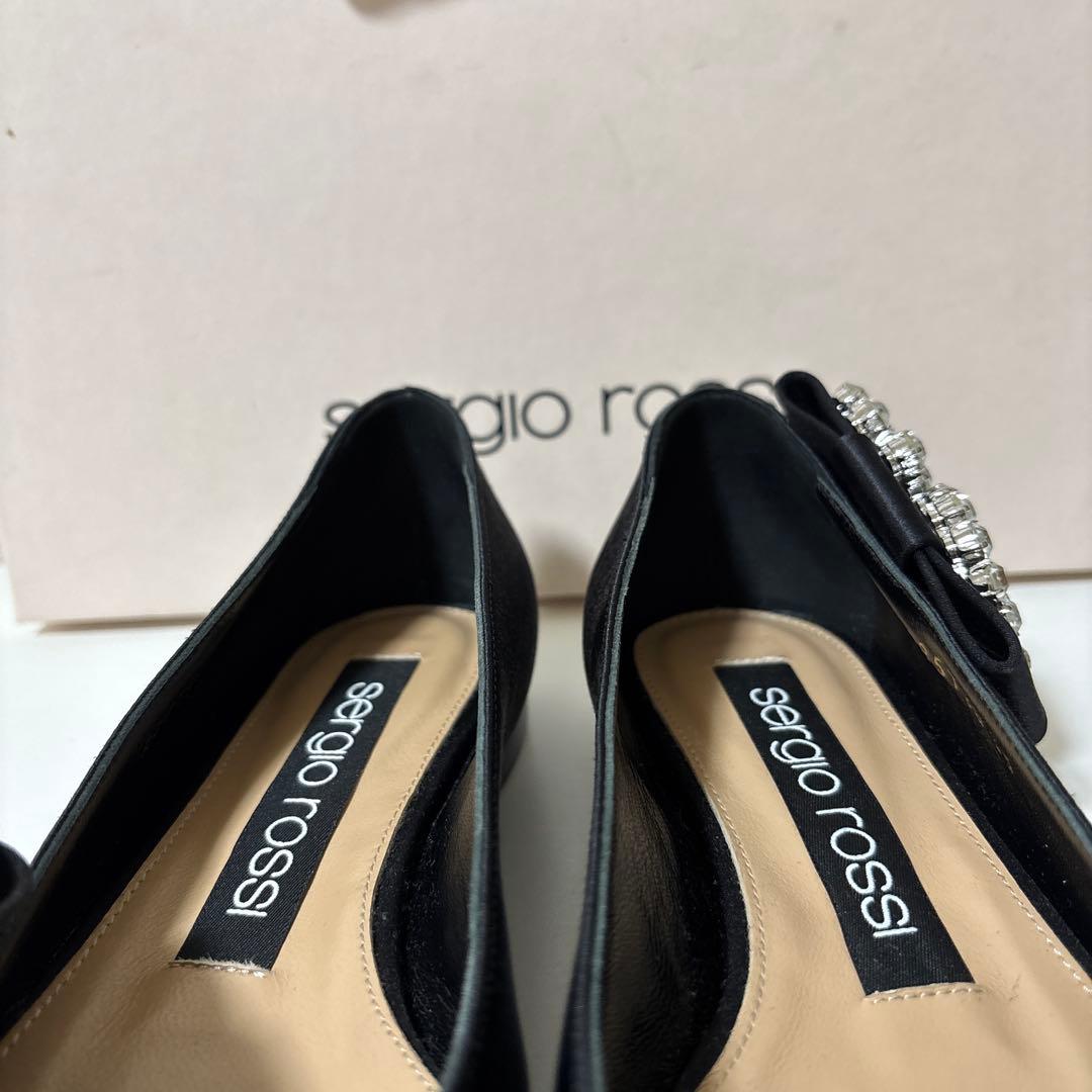 sergio rossi セルジオロッシ　ビジュー パンプス sr サテン