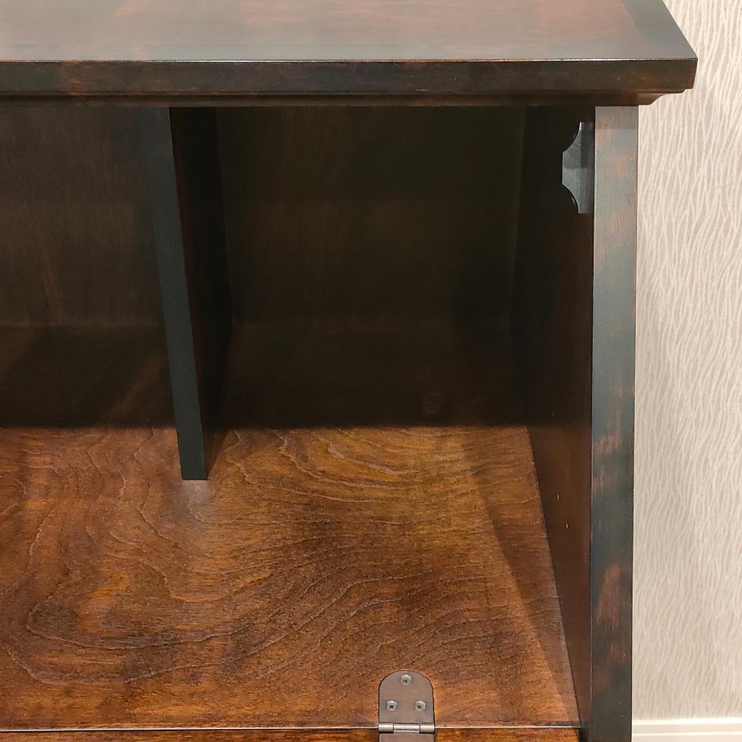 〈美品〉勇峰工芸　ライディングビュロー　デスク　樺材