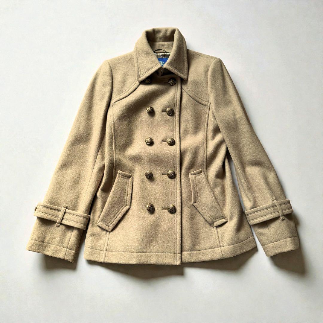 美品✨バーバリーブルーレーベル ウールPコート ベージュ 通勤 秋冬