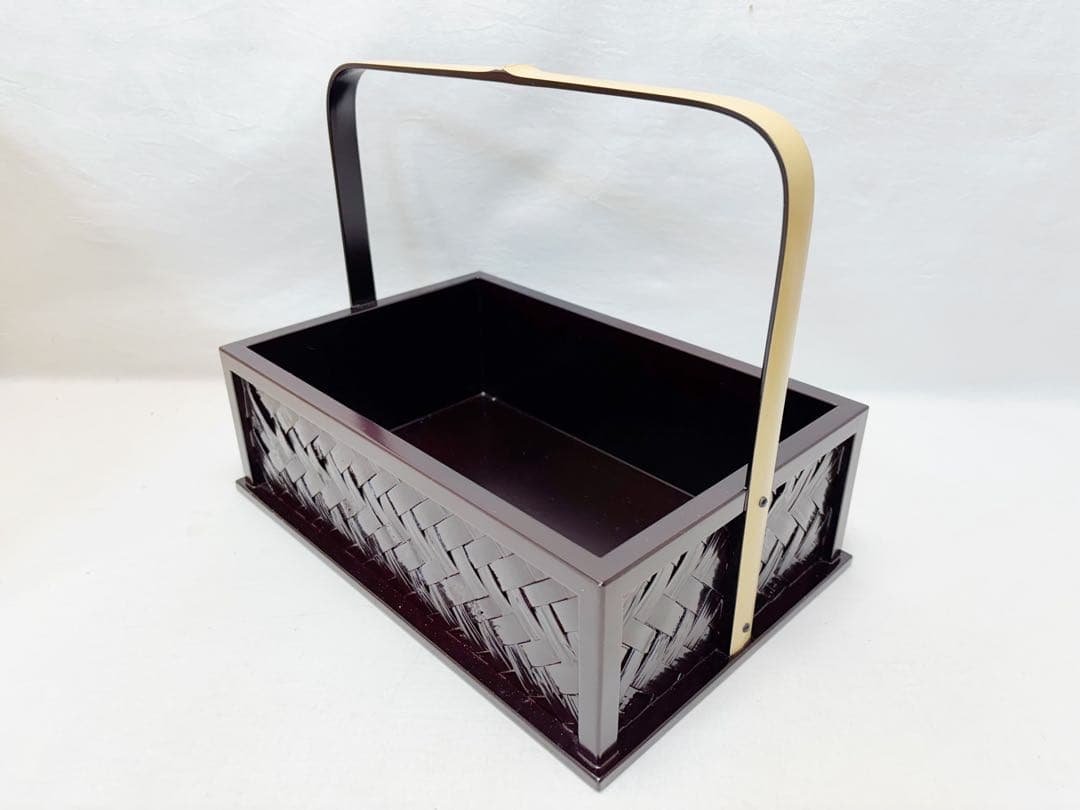 未使用 茶道具三代田原一斎作 鵬雲斉好 手付莨盆 崇白造 火入黒柿八角銀杏莨入