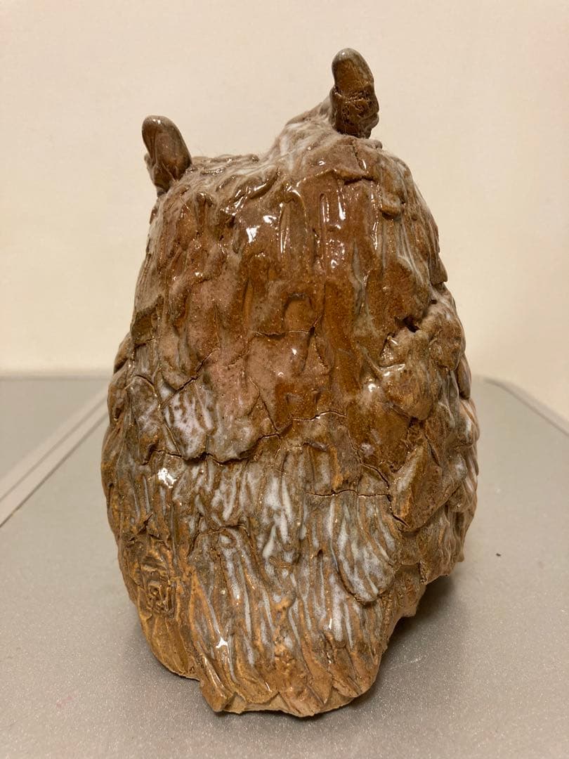 沖縄 焼き物 ふくろう 置物2体