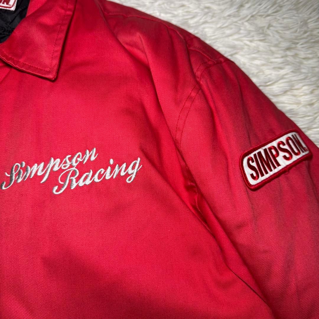 ☆SIMPSON Racing ジャケット レッド 4L 刺繍ロゴ キルティング