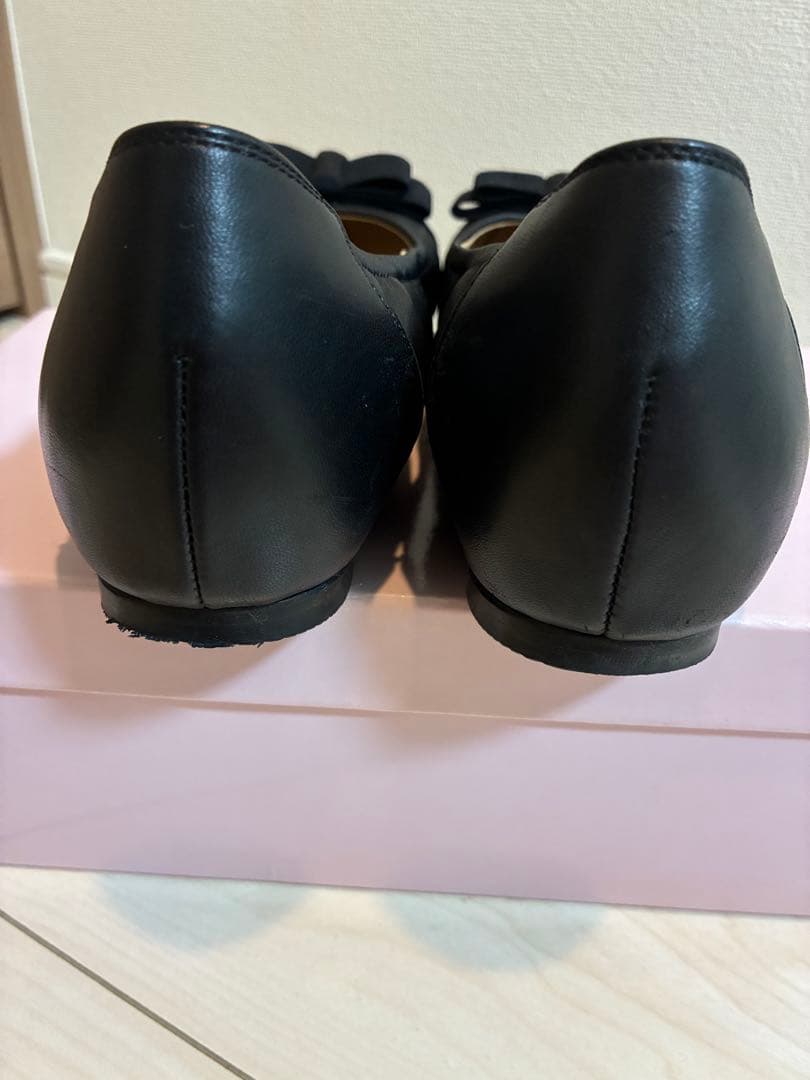 美*子様 DIANA ダイアナ　ブラック フラットシューズ リボン付き　24cm