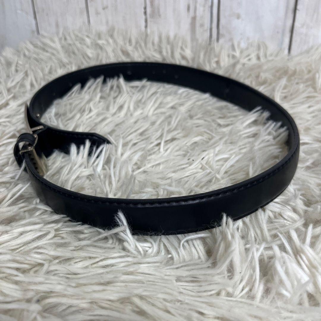 PRADA レザー　ベルト　ロゴ　シルバープレート　ブラック