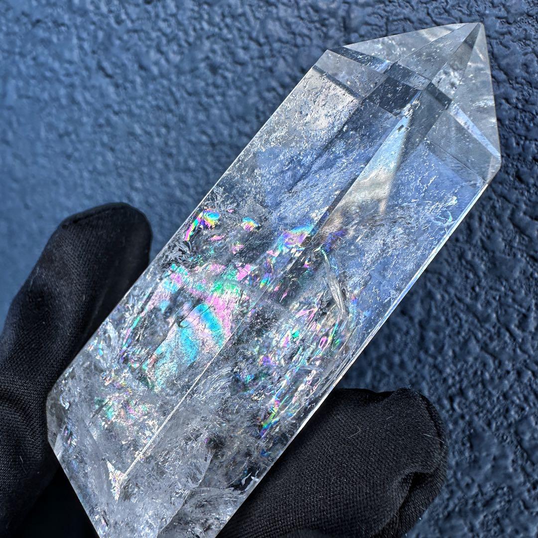 アゼツライト☆レインボー☆ヒマラヤ水晶六角柱パワーストーン天然石 原石A1315