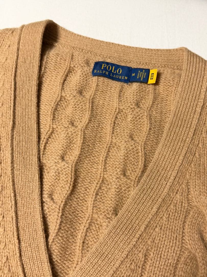 ポロラルフローレン　キャメル　ケーブル　カーディガン